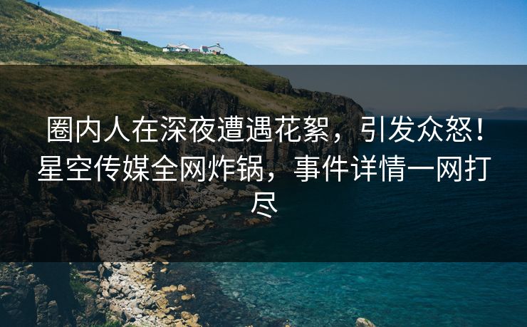 圈内人在深夜遭遇花絮，引发众怒！星空传媒全网炸锅，事件详情一网打尽